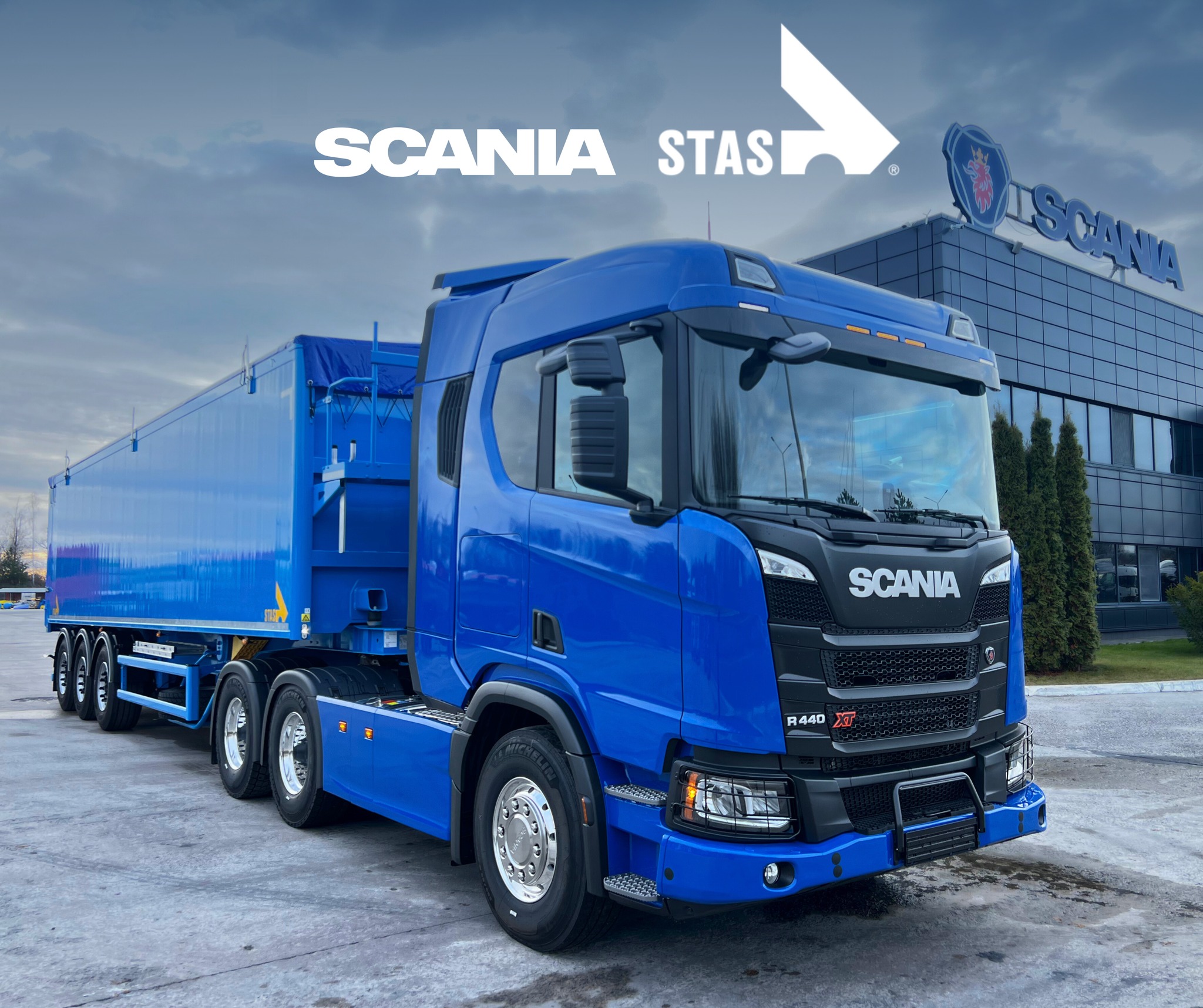Новинка для вашого автопарку – напівпричіп STAS AGROSTAR S300CX та тягач SCANIA R440